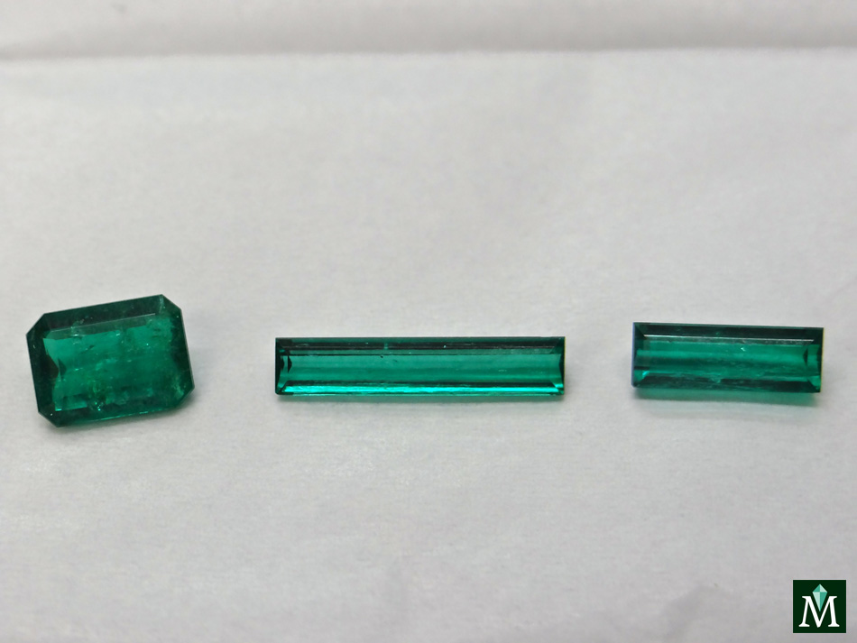 Colombian cut emeralds