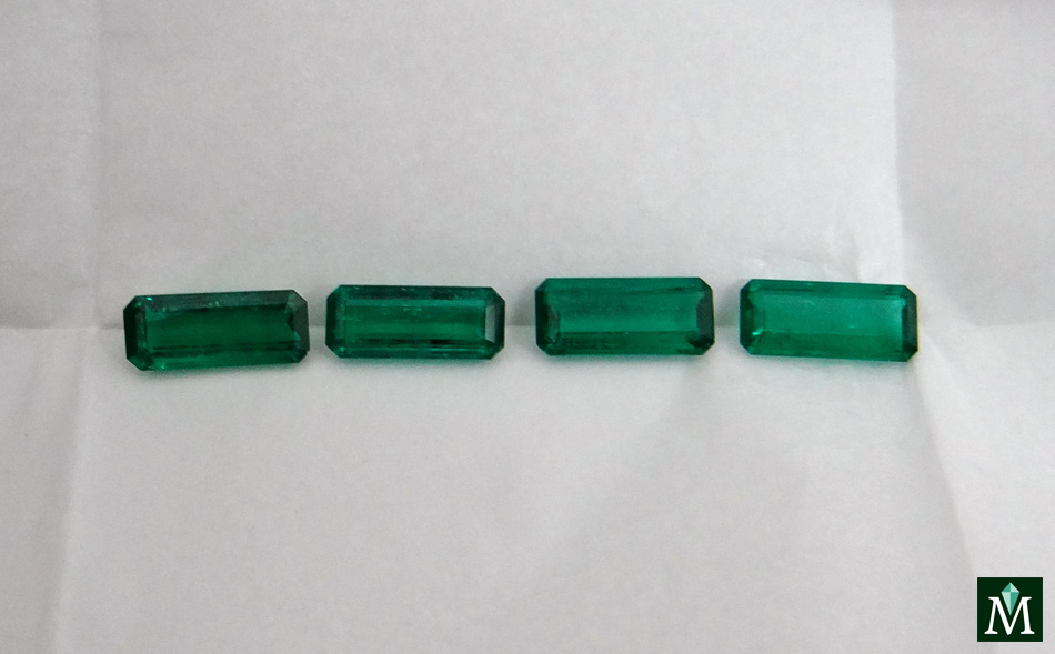 Parcel of rectangular emeralds